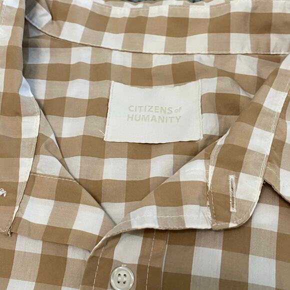 Citizens Of Humanity Kayla Gingham Button Up Shirt Women’s Size Large boxy - Picture 10 of 10